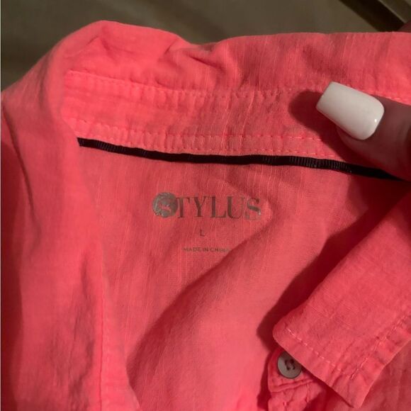 Stylus Neon Pink button up blouse - Picture 2 of 3